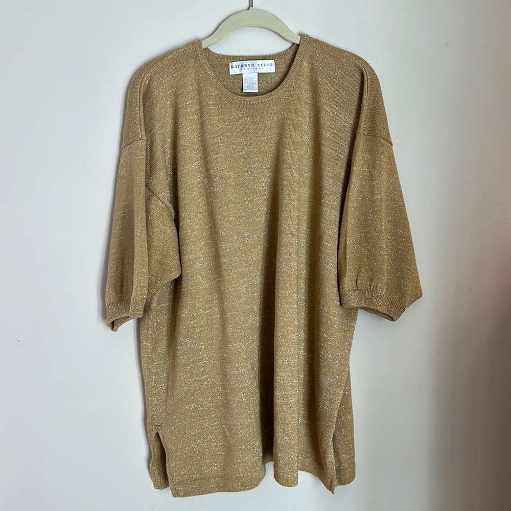 Gold Kathryn Denne sweater shirt size 26/28 with shimmer